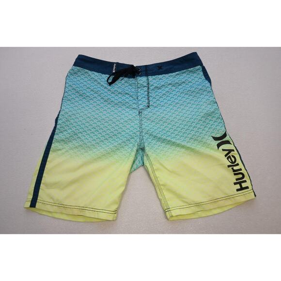 Hurley Graphic Board Shorts Striped Athletic Water Swim Surf Mens 32 - Picture 1 of 5